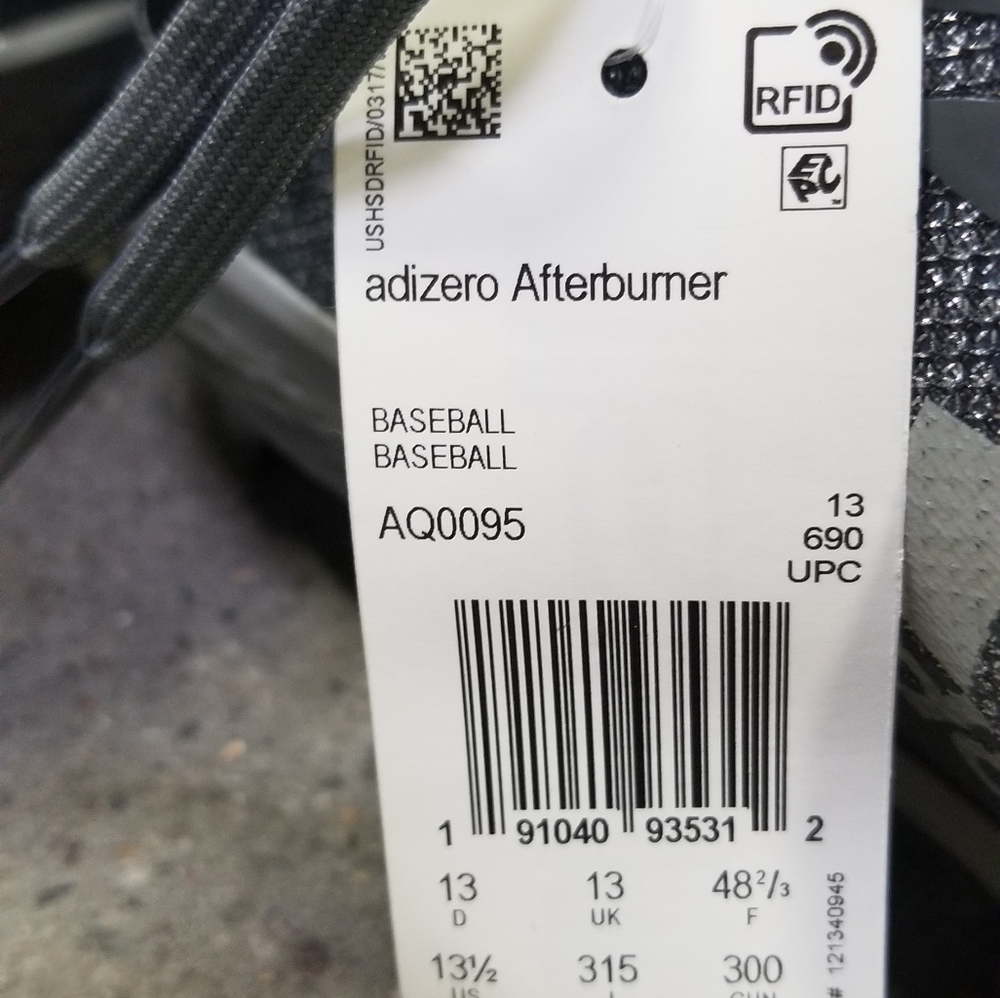 New Adidas Adizero Afterburner  size 13.5 cleats - Picture 5 of 8